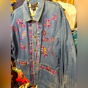 246 // Vintage 90s Carole Little Sport denim coat // 12
